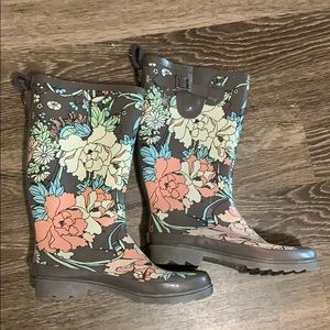 Floral Rain Boots